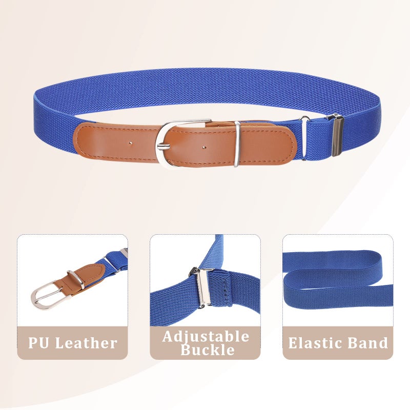 Kajeer Kids Boys Girls Elastic Belt - Stretch Adjustable Belt for Boys and Girls with Leather Loop Pack of 4 - Image 2